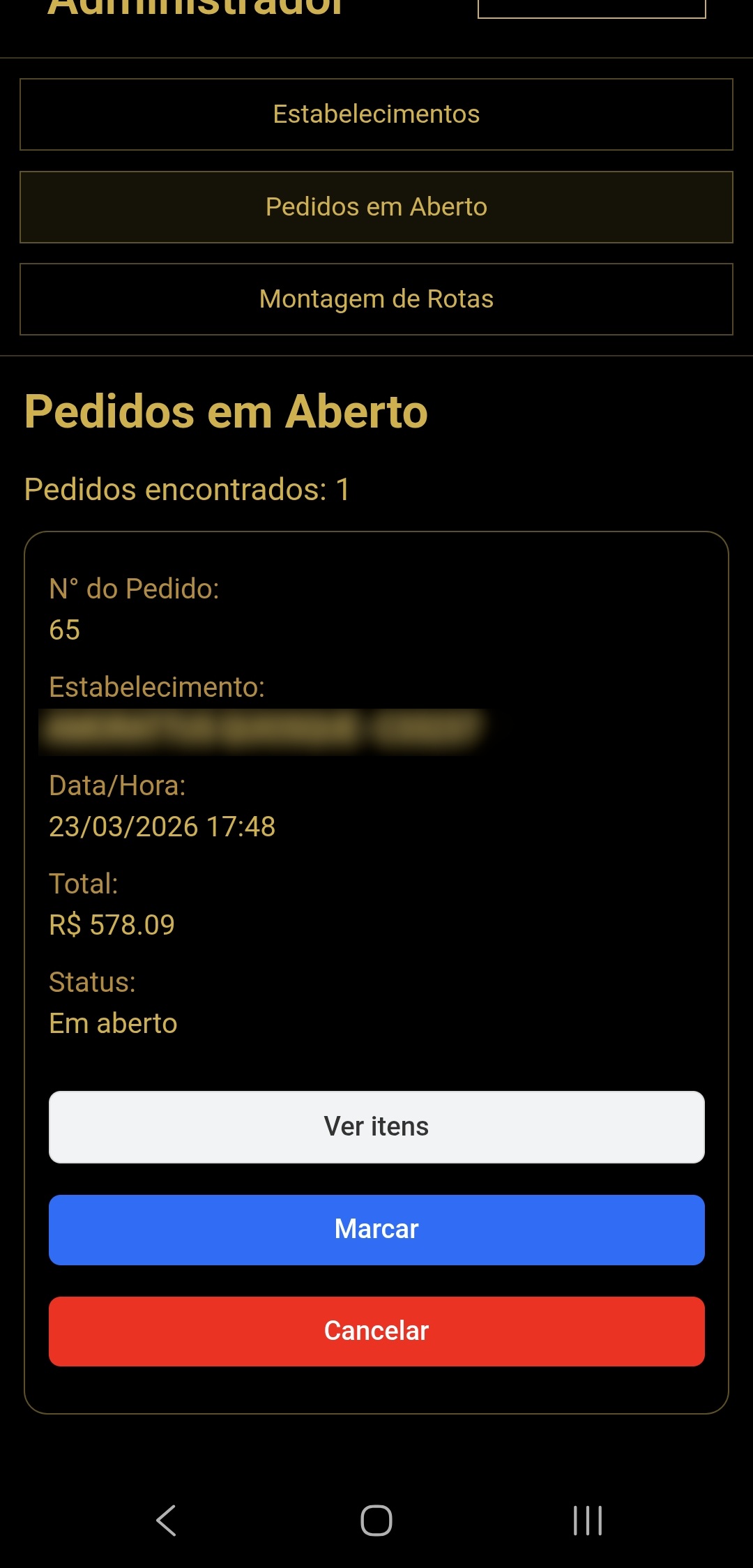 gestão de pedidos